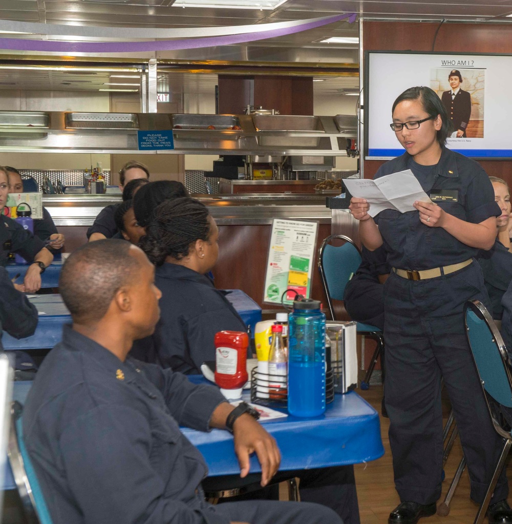 Sailors aboard USNS Mercy celebrate women's history month