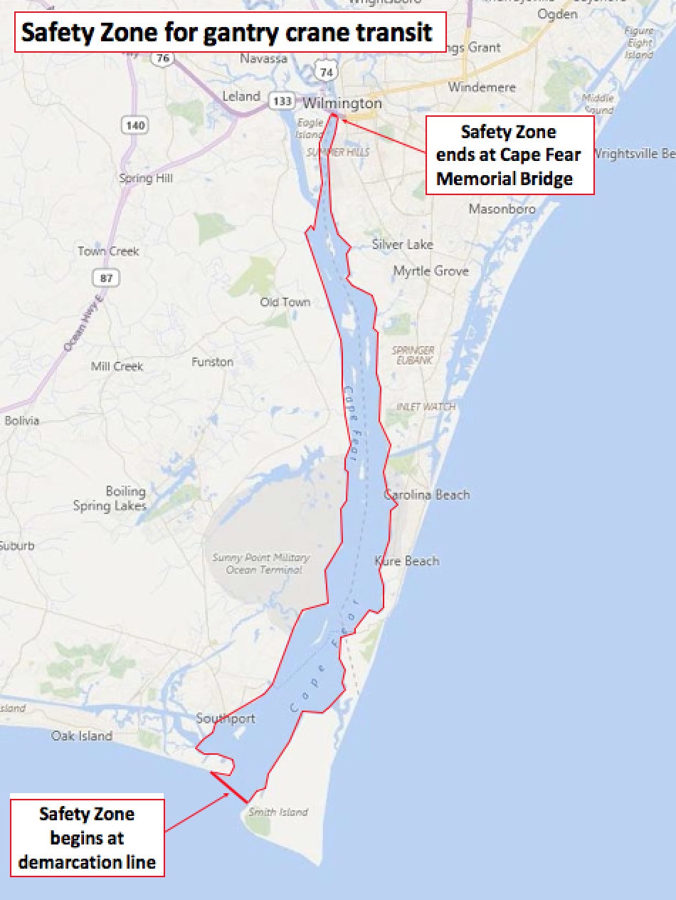 Coast Guard enforces temporary safety zone on Cape Fear River, NC