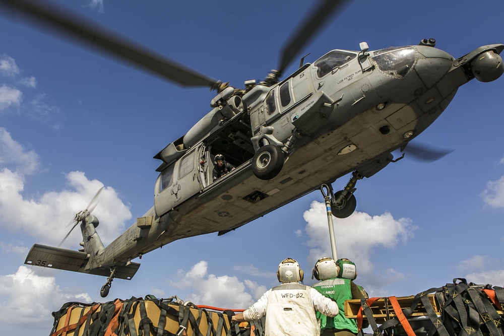 USS Oak Hill, 26th MEU Marines Conduct Underway RAS in Aegean Sea