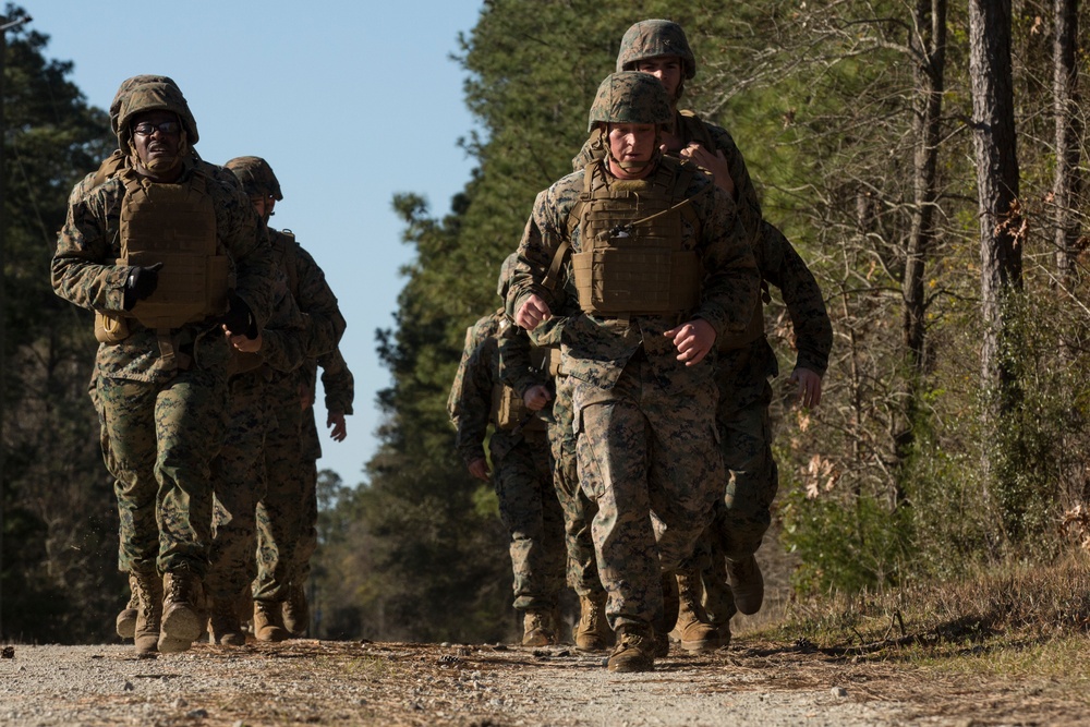 U.S. Marines of 8th Marine Regiment perform combat conditioning