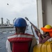 Sailors aboard USNS Mercy conduct replenishment-at-sea