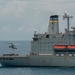 Sailors aboard USNS Mercy conduct a replenishment-at-sea
