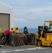 Sailors aboard USNS Mercy conduct a replenishment-at-sea