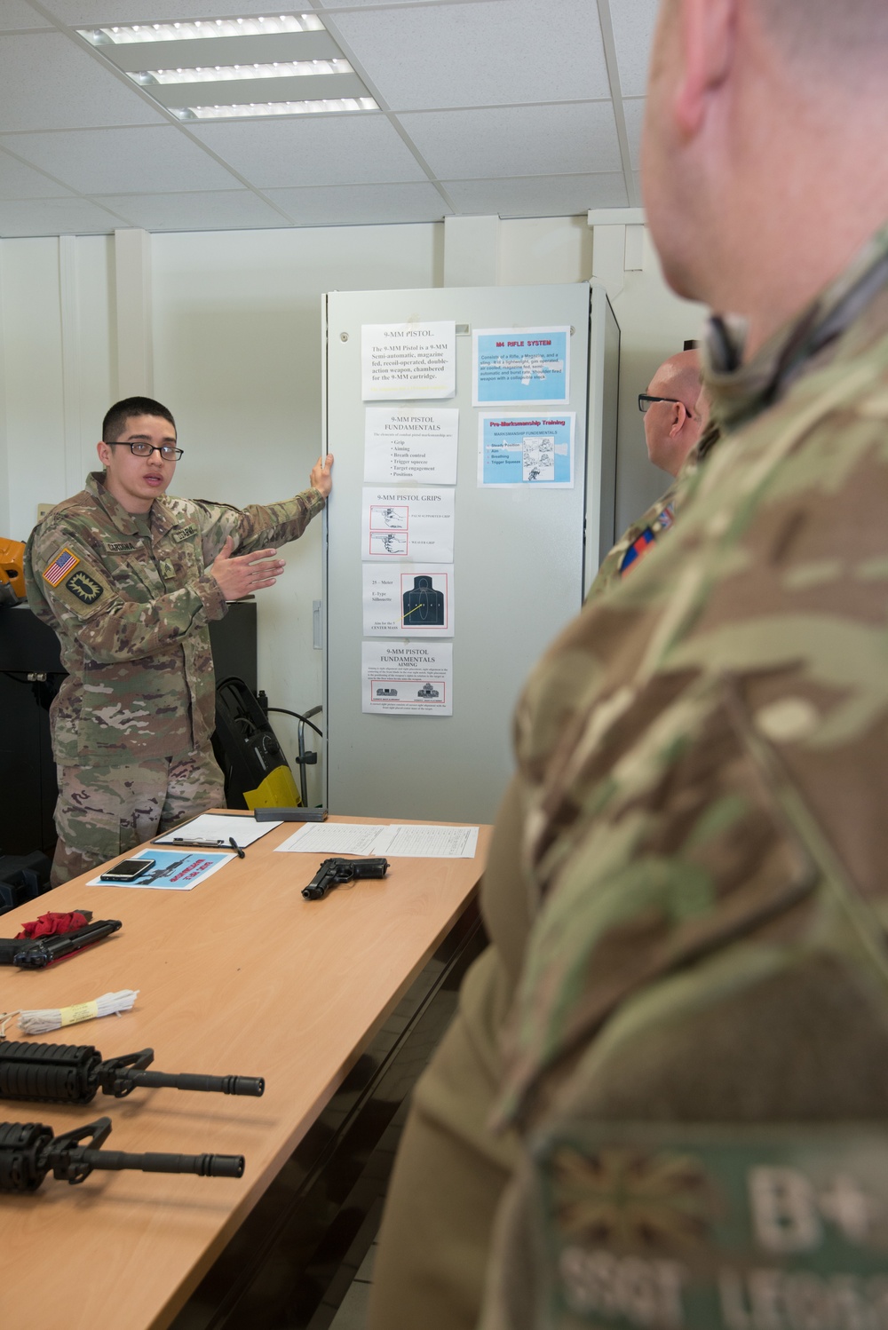 UK/US training with M4, M9, Glock, and SA80