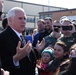 Vice President Pence is greeted by 119th Wing members upon his arrival to Fargo