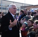 Vice President Pence is greeted by 119th Wing members upon his arrival to Fargo
