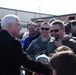 Vice President Pence is greeted by 119th Wing members upon his arrival to Fargo