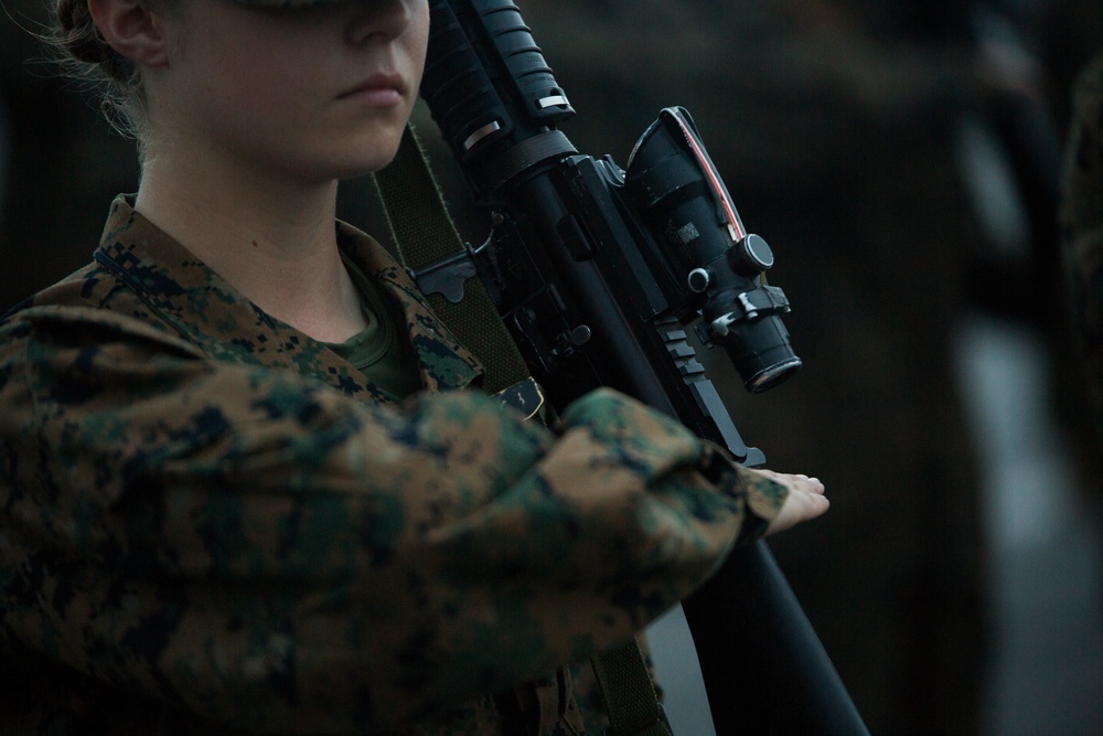 Marine recruits demonstrate discipline through drill on Parris Island