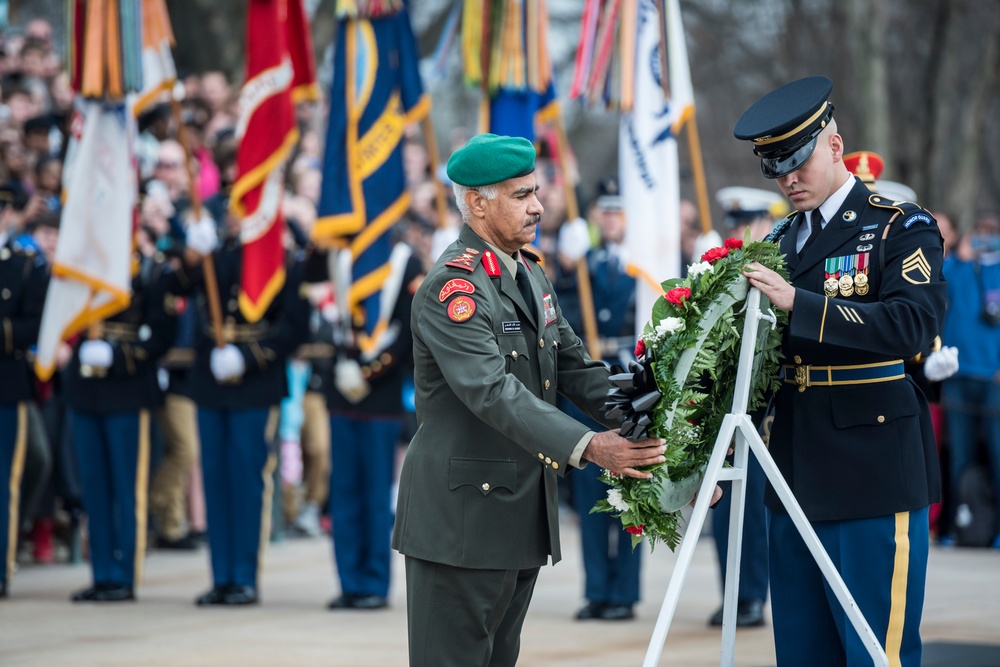 Chief of the General Staff for the Kuwait Armed Forces Lt. Gen. Mohammad Khaled Al-Khodr Participates in an Armed Forces Full Honors Wreath-Laying Ceremony at the Tomb of the Unknown Soldier