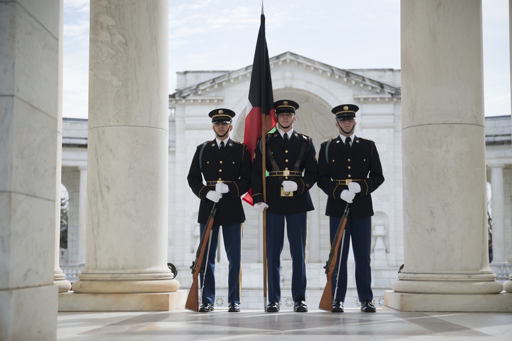 Chief of the General Staff for the Kuwait Armed Forces Lt. Gen. Mohammad Khaled Al-Khodr Participates in an Armed Forces Full Honors Wreath-Laying Ceremony at the Tomb of the Unknown Soldier