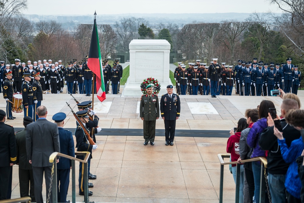 Chief of the General Staff for the Kuwait Armed Forces Lt. Gen. Mohammad Khaled Al-Khodr Participates in an Armed Forces Full Honors Wreath-Laying Ceremony at the Tomb of the Unknown Soldier