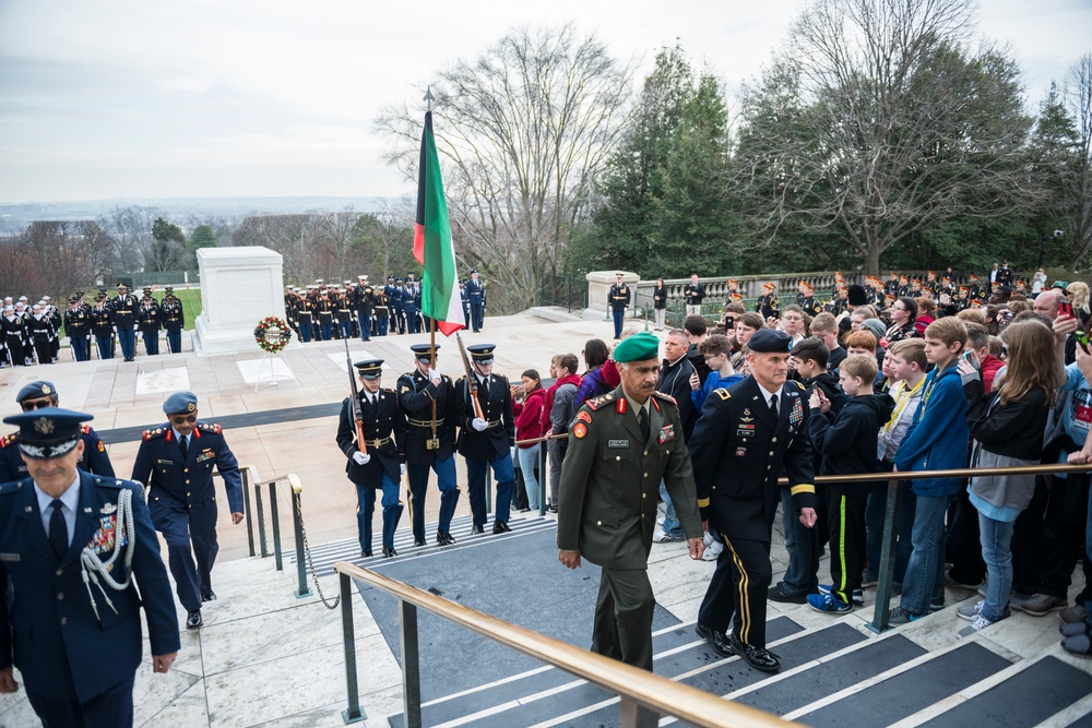 Chief of the General Staff for the Kuwait Armed Forces Lt. Gen. Mohammad Khaled Al-Khodr Participates in an Armed Forces Full Honors Wreath-Laying Ceremony at the Tomb of the Unknown Soldier