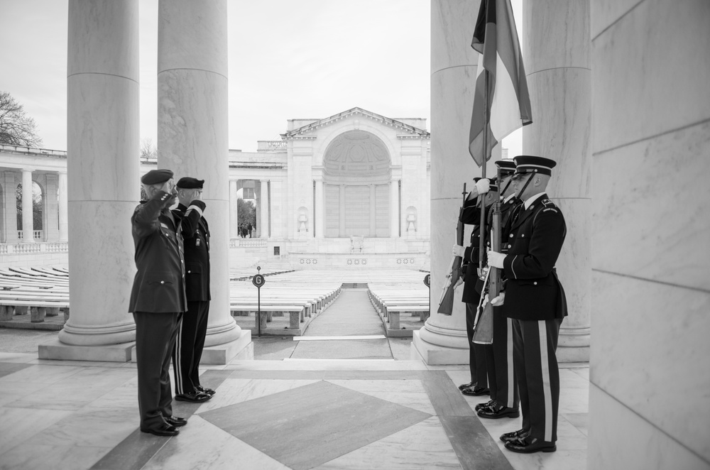 Chief of the General Staff for the Kuwait Armed Forces Lt. Gen. Mohammad Khaled Al-Khodr Participates in an Armed Forces Full Honors Wreath-Laying Ceremony at the Tomb of the Unknown Soldier