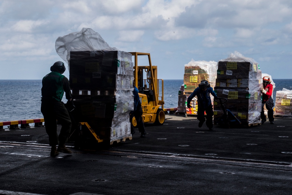 USS Wasp conducts replenishment at sea