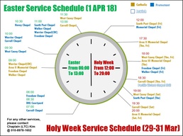 2ID Easter Service Schedule