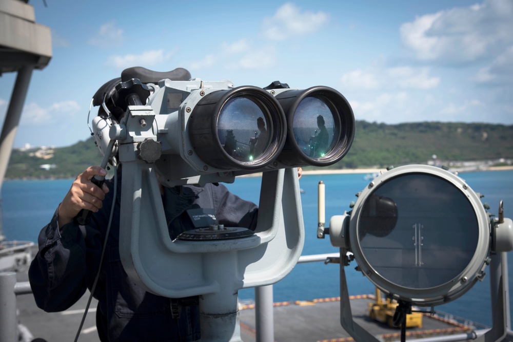 USS Bonhomme Richard Departs Okinawa