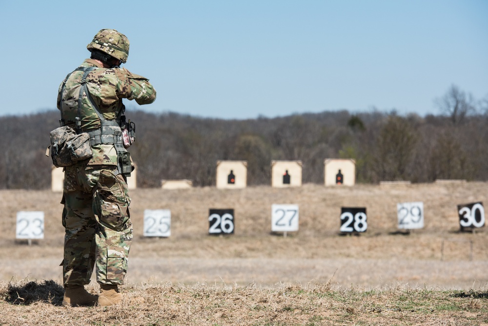 Oklahoma National Guardsmen compete in the Major Subordinate Command marksmanship match