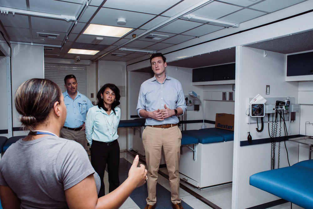 Members Of U.S. Government Administration Visit Temporary Hospital In Vieques