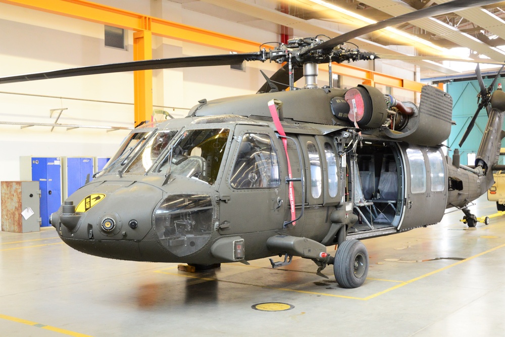 UH-60 Helicopter in hangar