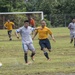 Service members assigned to USNS Mercy participate in soccer game at University of Begkulu