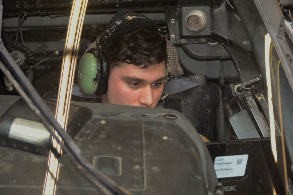 Main rotor system maintenance on a HH-60 MEDEVAC helicopter