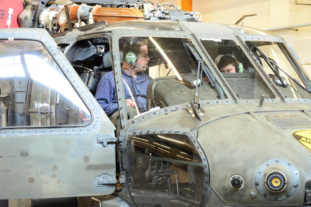 Main rotor system maintenance on a HH-60 MEDEVAC helicopter