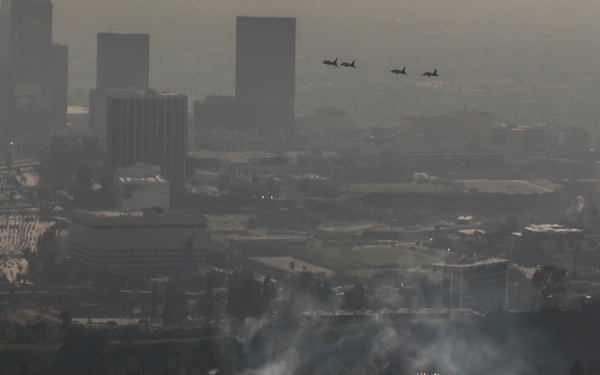 Los Angeles Dodger's Receive Flyover from Vance Air Force Base