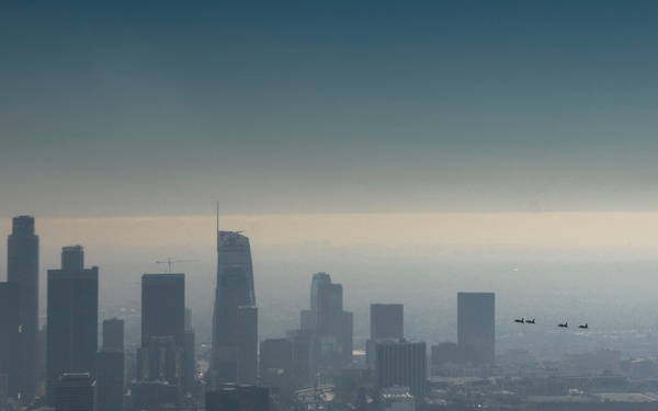 Los Angeles Dodger's Receive Flyover from Vance Air Force Base