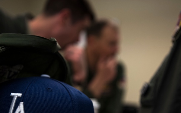 Los Angeles Dodger's Receive Flyover from Vance Air Force Base