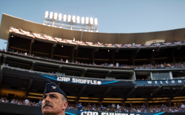 Los Angeles Dodger's Receive Flyover from Vance Air Force Base