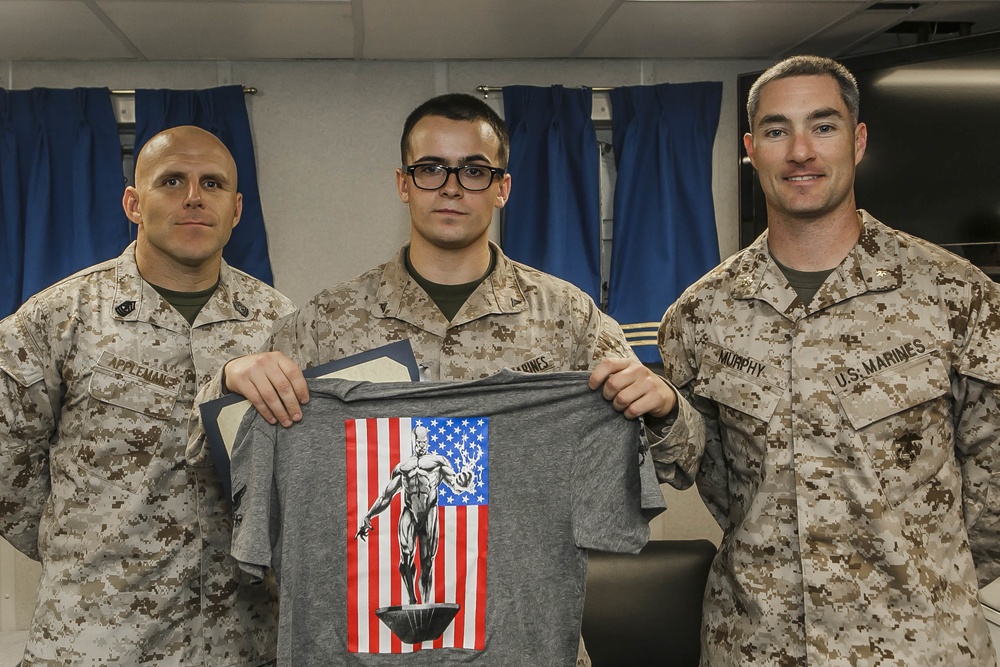Massachussetts Native Receives Marine in the Spotlight Award aboard USS Oak Hill