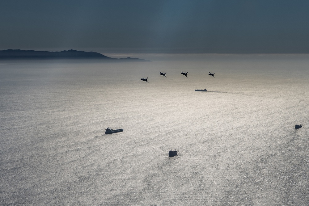 Los Angeles Dodgers Receive Flyover from Vance Air Force Base