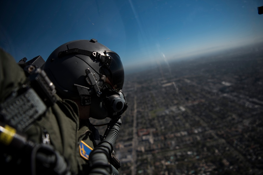 Los Angeles Dodger's Receive Flyover from Vance Air Force Base