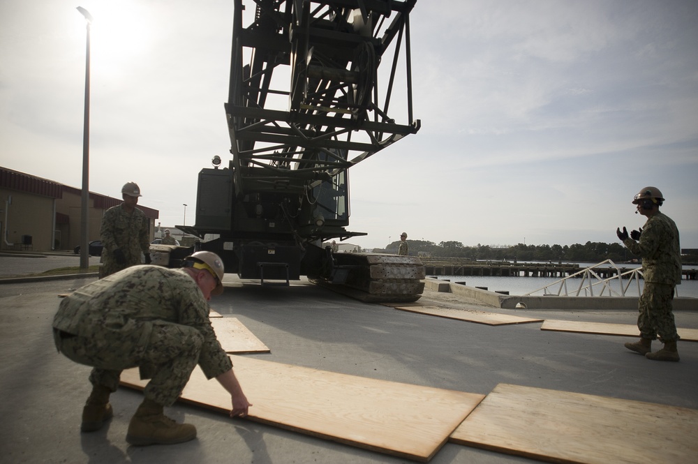 ACB-2 Seabees Move the Navy’s Largest Military Operated Crawler Based Cranes
