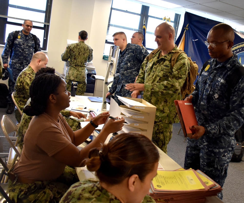 Sailors Check-in for Deployment