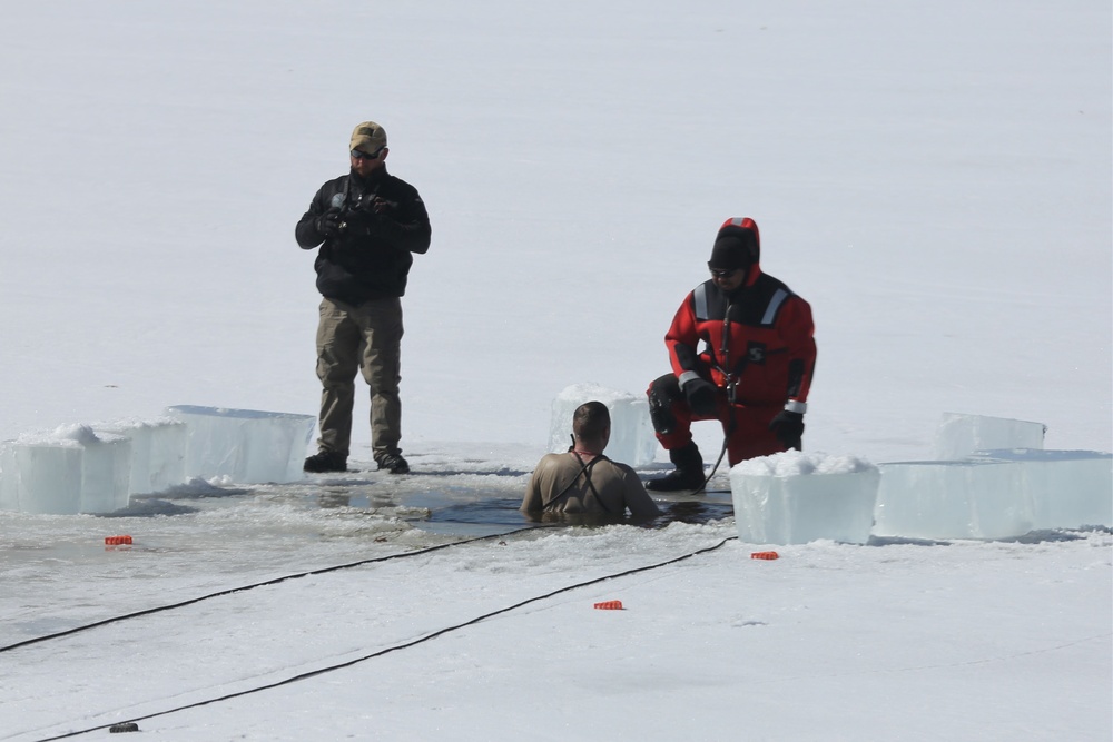 Cold-Weather Operations Course 18-06 students complete cold-water immersion training at Fort McCoy