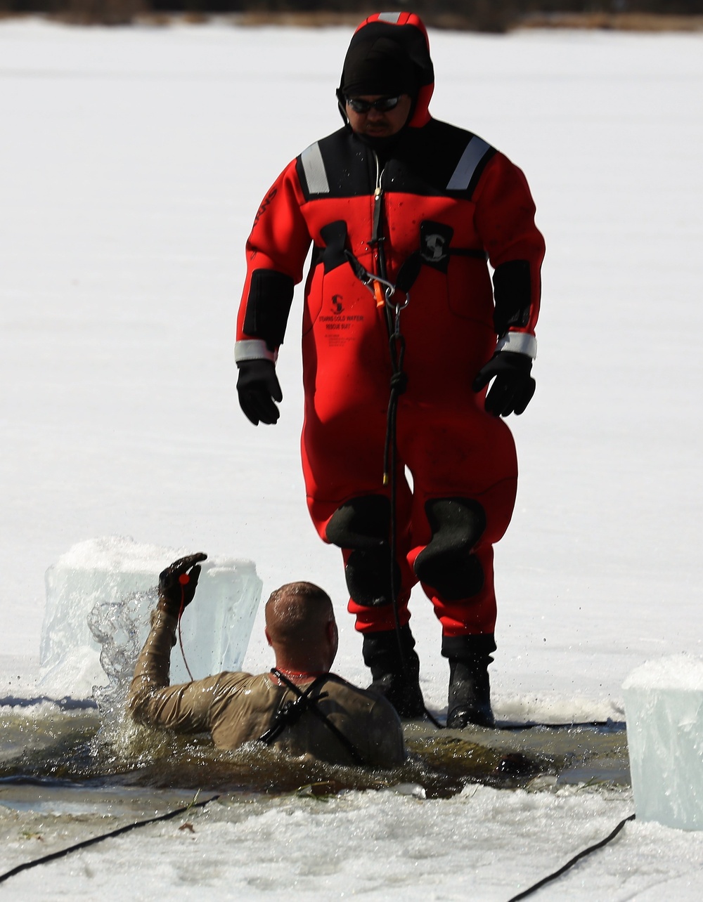 Cold-Weather Operations Course 18-06 students complete cold-water immersion training at Fort McCoy
