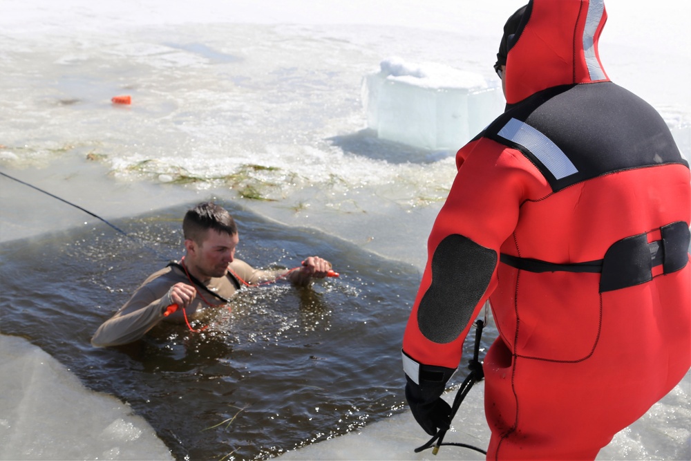 Cold-Weather Operations Course 18-06 students complete cold-water immersion training at Fort McCoy