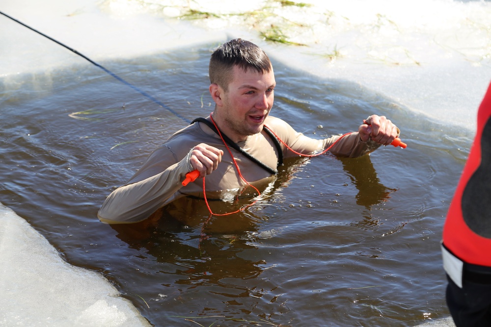 Cold-Weather Operations Course 18-06 students complete cold-water immersion training at Fort McCoy