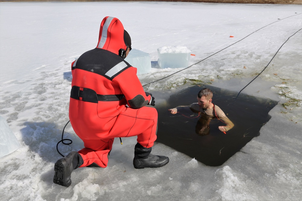 Cold-Weather Operations Course 18-06 students complete cold-water immersion training at Fort McCoy