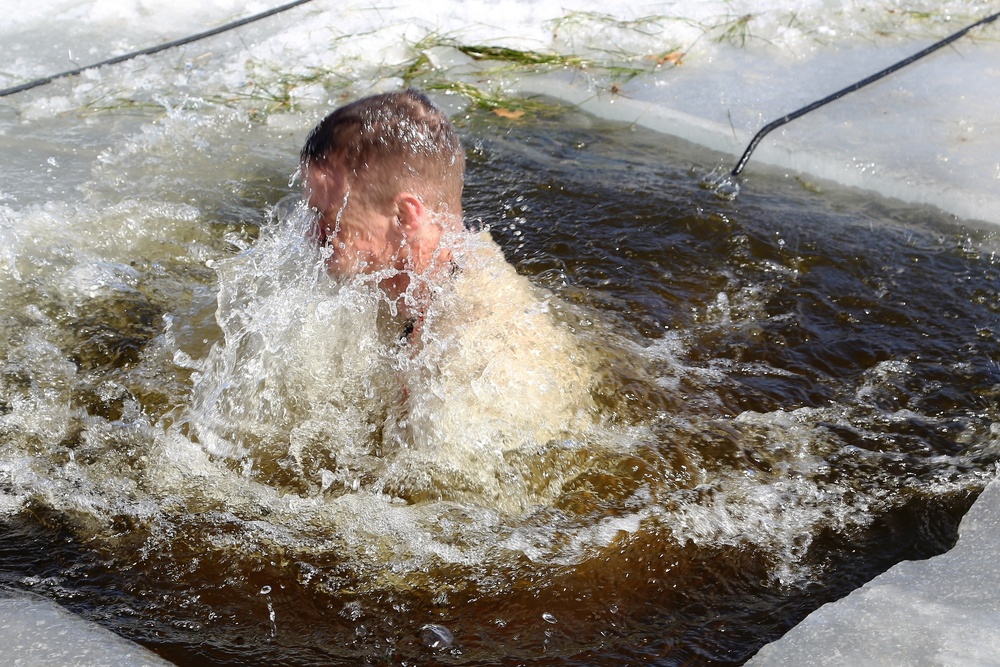 Cold-Weather Operations Course 18-06 students complete cold-water immersion training at Fort McCoy
