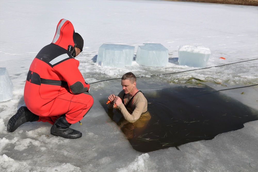 Cold-Weather Operations Course 18-06 students complete cold-water immersion training at Fort McCoy