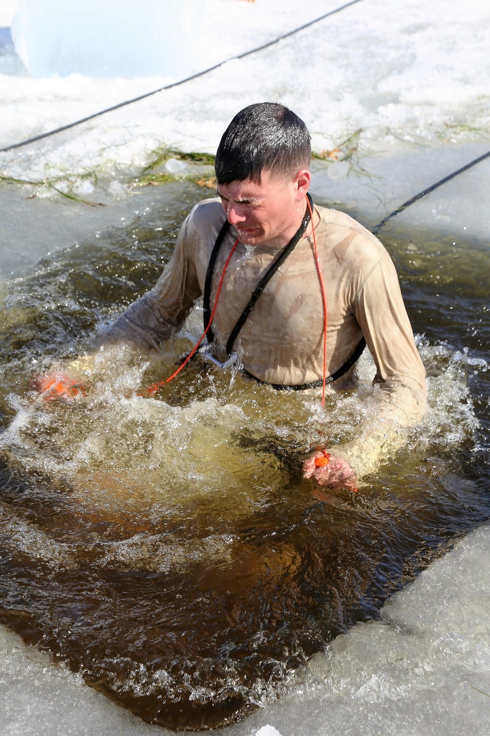 Cold-Weather Operations Course 18-06 students complete cold-water immersion training at Fort McCoy