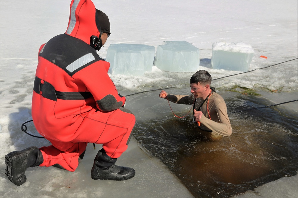 Cold-Weather Operations Course 18-06 students complete cold-water immersion training at Fort McCoy