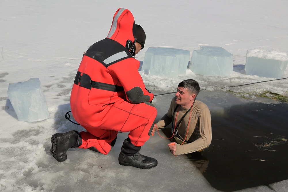Cold-Weather Operations Course 18-06 students complete cold-water immersion training at Fort McCoy