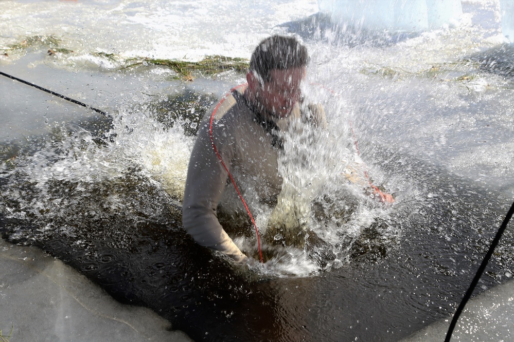 Cold-Weather Operations Course 18-06 students complete cold-water immersion training at Fort McCoy