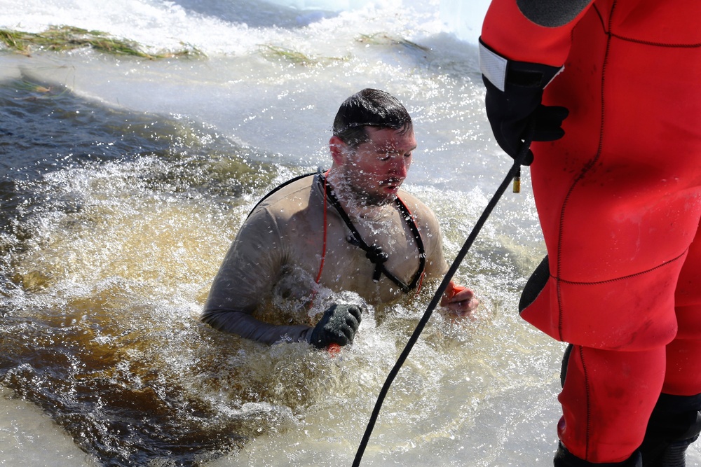 Cold-Weather Operations Course 18-06 students complete cold-water immersion training at Fort McCoy
