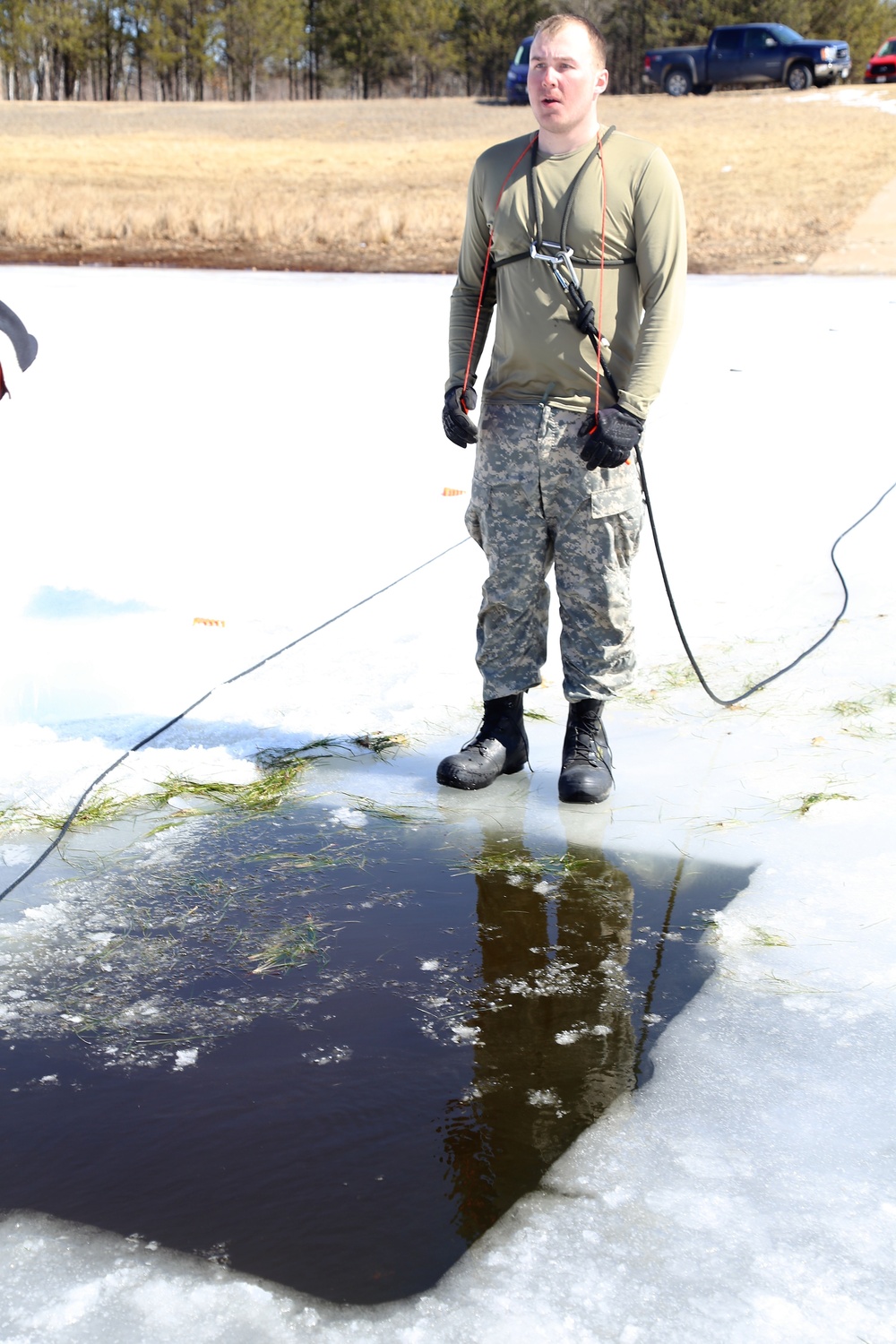 Cold-Weather Operations Course 18-06 students complete cold-water immersion training at Fort McCoy