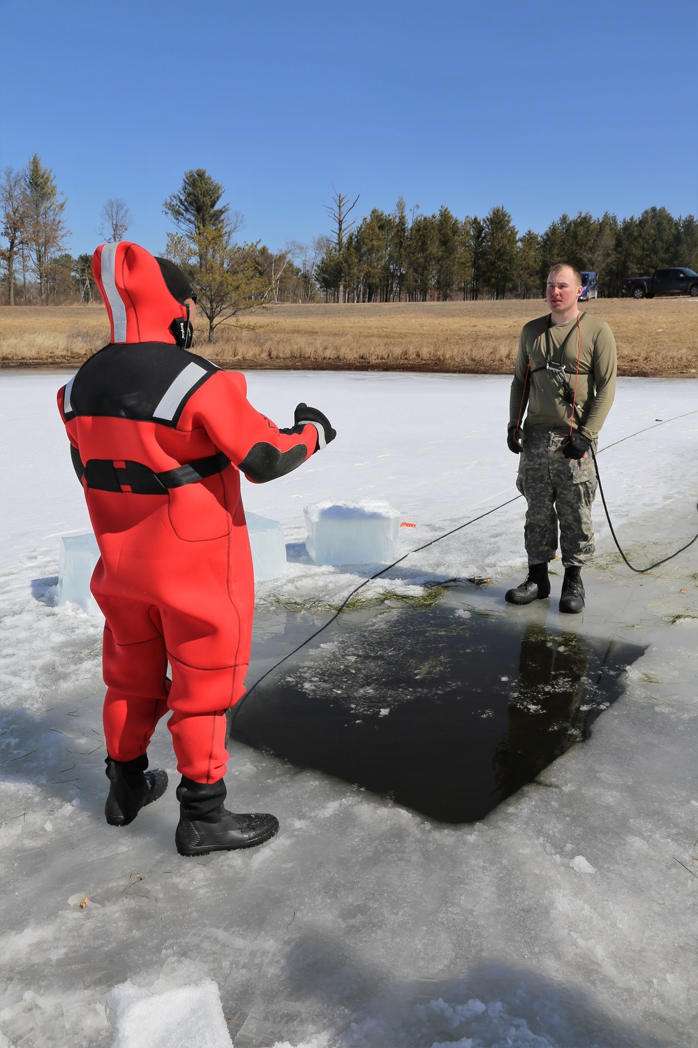 Cold-Weather Operations Course 18-06 students complete cold-water immersion training at Fort McCoy