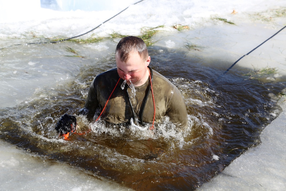 Cold-Weather Operations Course 18-06 students complete cold-water immersion training at Fort McCoy